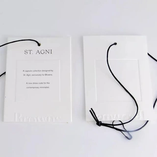 Custom Special 1mm Thick Embossed Logo White Paper Hang Tag